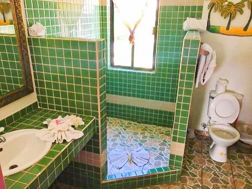 Bathroom in Corona del Mar Hotel & Apartments in San Pedro in Ambergris Caye, Belize