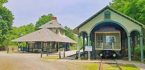 Rail car at the Shelburne Museum in Shelburne, Vermont