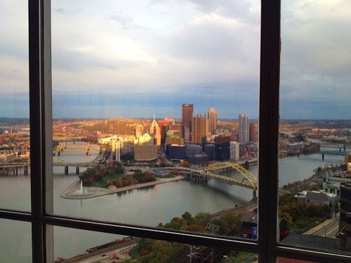 view from MONTEREY BAY FISH GROTTO on Pittsburgh's Golden Triangle