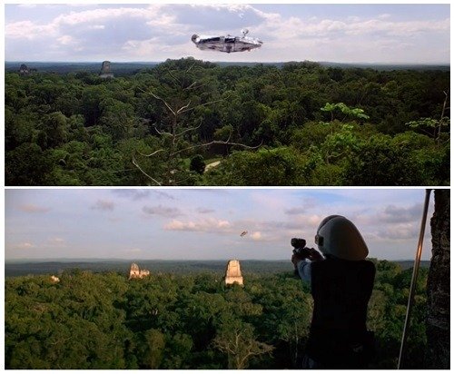 view from  TEMPLE IV in Tikal as seen on Star Wars