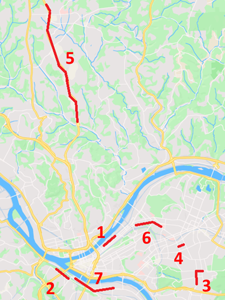 Map with Pittsburgh's Food Streets