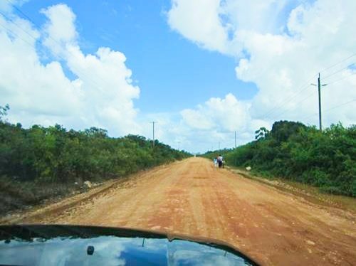 Photo of the Coastal Highway dirt road in Belize