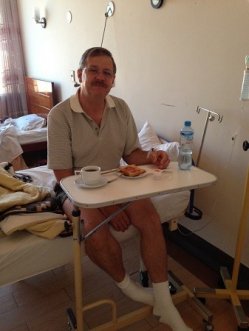 Rudy in the hospital suite in Cuzco, Peru