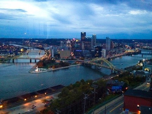 view from MONTEREY BAY FISH GROTTO on Pittsburgh's Golden Triangle