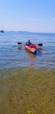 Kayaking on Lake Champlain from North Beach Park in Burlington, Vermont