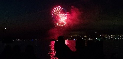 Fireworks at Oakledge Park at the 3rd of July Fireworks in Shelburne, Vermont