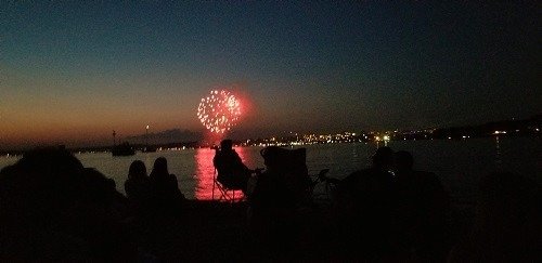 Fireworks at Oakledge Park at the 3rd of July Fireworks in Shelburne, Vermont