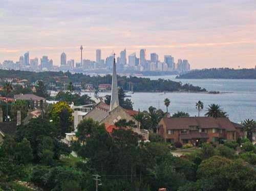 view on Sydney skyline from SYDNEY HARBOUR NATIONAL PARK - GAP BLUFF