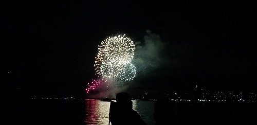 Fireworks at Oakledge Park at the 3rd of July Fireworks in Shelburne, Vermont