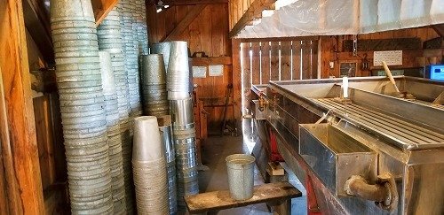 Interior of the Bragg Farm Sugar House in Montpelier, Vermont