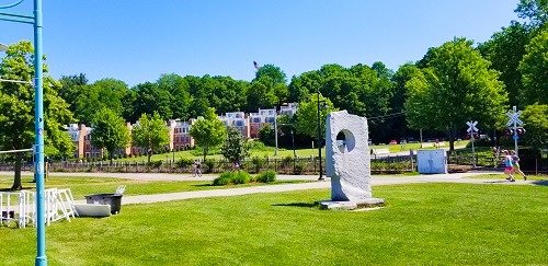 Burlington Waterfront trail and art in Vermont