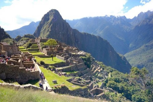 View of the Machu Picchu historic site in Peru