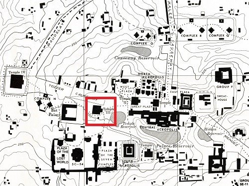 map of TEMPLE III in Tikal