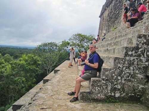 Rudy sitting on TEMPLE IV in Tikal
