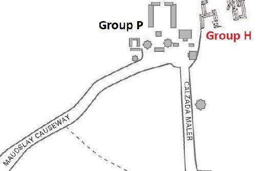 map of GROUP H in Tikal