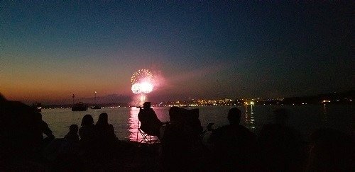 Fireworks at Oakledge Park at the 3rd of July Fireworks in Shelburne, Vermont