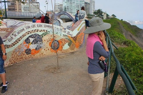 Mosaic Wall at the Parque del Amor in Lima, Peru