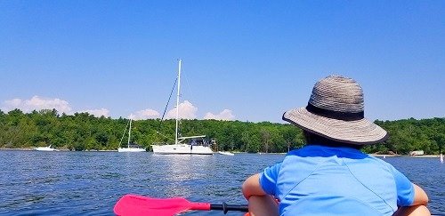 Kayaking on Lake Champlain from North Beach Park in Burlington, Vermont