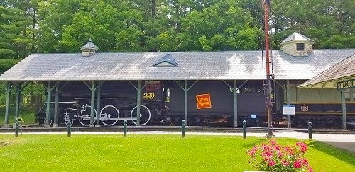 Historic train at the Shelburne Museum in Shelburne, Vermont