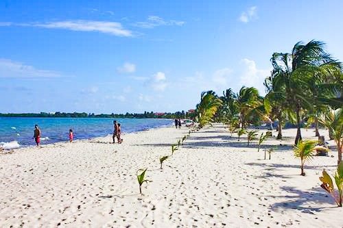 White sand beach in Placencia, Belize