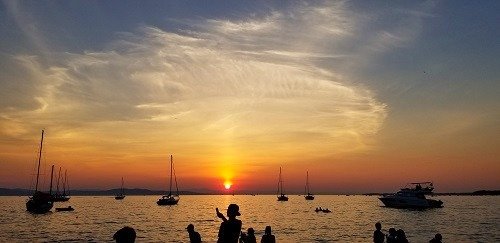 Sunset at Oakledge Park at the 3rd of July Fireworks in Shelburne, Vermont