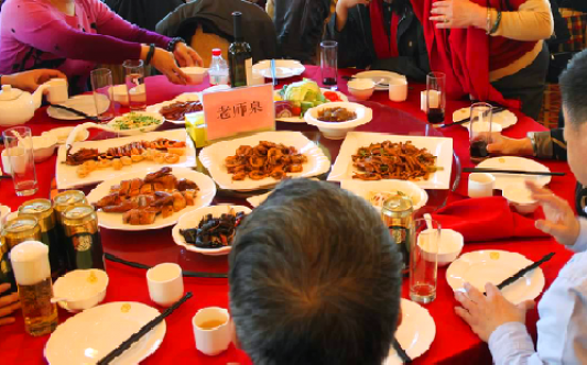Shared Group Meal in China