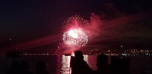 Fireworks at Oakledge Park at the 3rd of July Fireworks in Shelburne, Vermont