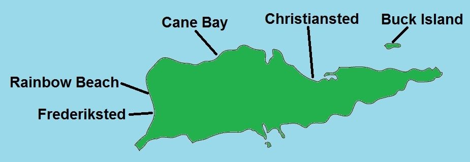 Map of St. Croix, USVI