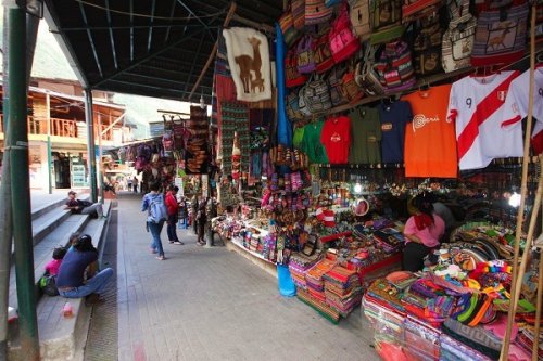 Souvenir store in Aguascalientes at the foot of Machu Picchu, Peru