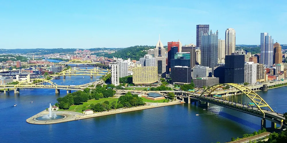Photo of Pittsburgh's Glden Triangle from Mount Washington