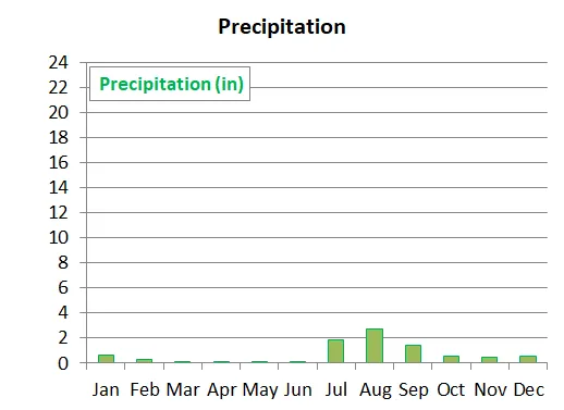 average monthly precipitation in San Carlos, Mexico