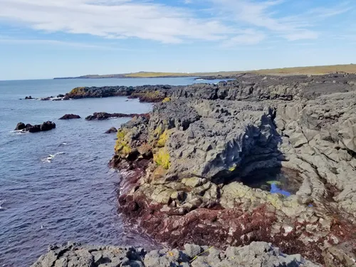 Brimketill lava rock pool in the Reykjanes Peninsula of Iceland