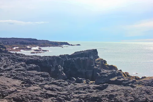 Brimketill lava rock pool in the Reykjanes Peninsula of Iceland