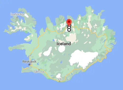 Map of the self-guided tour of Akureyri in Iceland