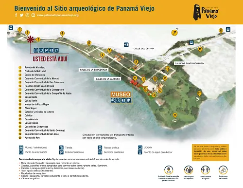 Map of Panama Viejo in Panama City
