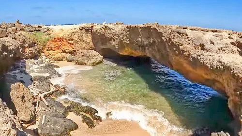 Natural Bridge in Arikok National Park in Aruba in the Caribbean