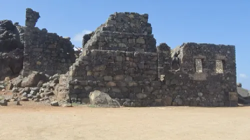 Bushiribana and Balashi Ruins in Aruba in the Caribbean