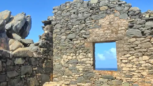 Bushiribana and Balashi Ruins in Aruba in the Caribbean