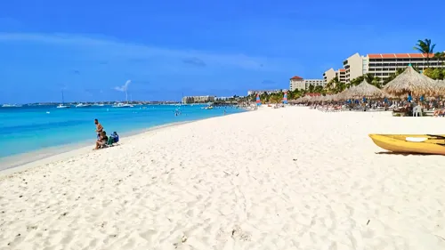 Palm Beach in Aruba in the Caribbean