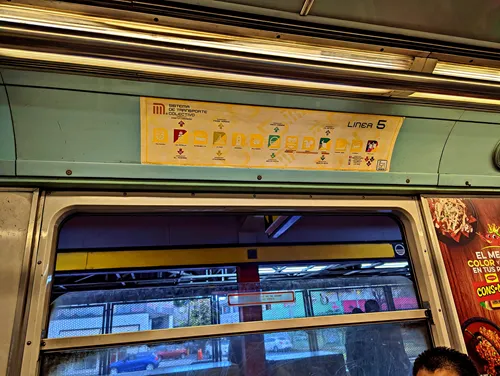 inside a Mexico City Metro car