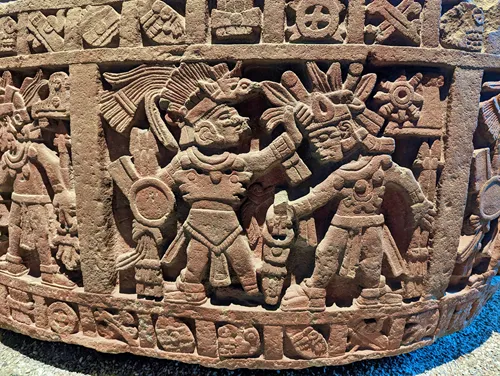 Photo of stone carving at Museo Nacional de Antropologia in Mexico City