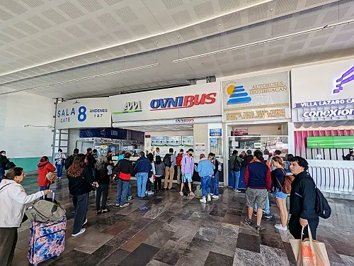 Teotihuacan ticket counter at Autobuses del Norte in Mexico City