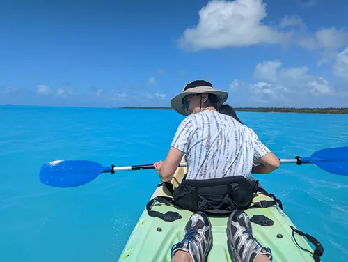 Kayaking in the Aitutaki Lagoon in Aitutaki in the Cook Islands