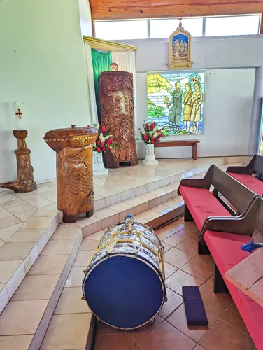 inside view of St. Joseph's Cathedral in Rarotonga in the Cook Islands