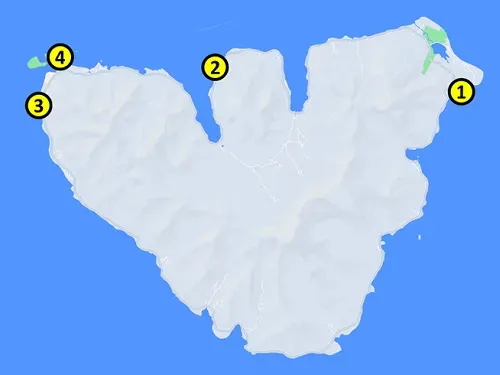 Map of Moorea showing the best beaches on Moorea in French Polynesia