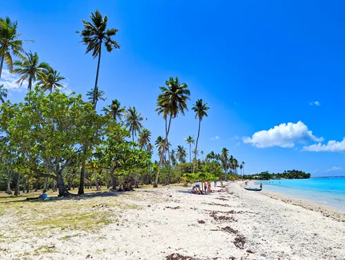 Plage publique de Temae (Temae Beach) in Moorea in French Polynesia