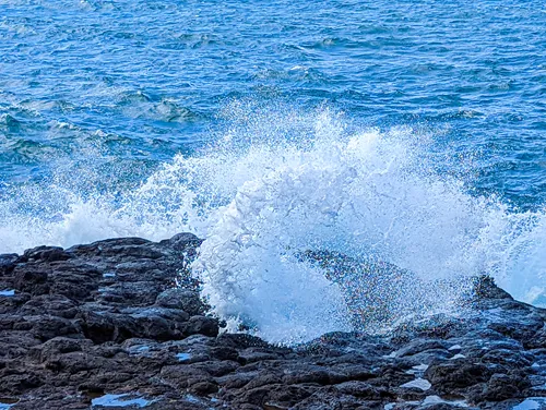 Arahoho Blowhole in Tahiti in French Polynesia