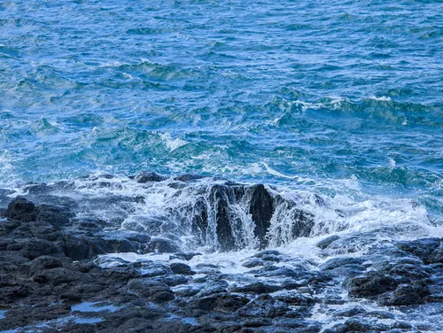 Arahoho Blowhole in Tahiti in French Polynesia