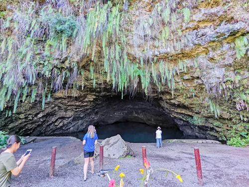 Maraa Grottos in Tahiti in French Polynesia