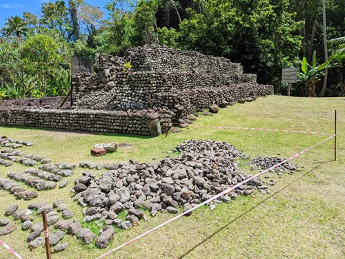 Marae Arahurahu in Tahiti in French Polynesia